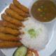 King prawn katsu curry with steam rice box